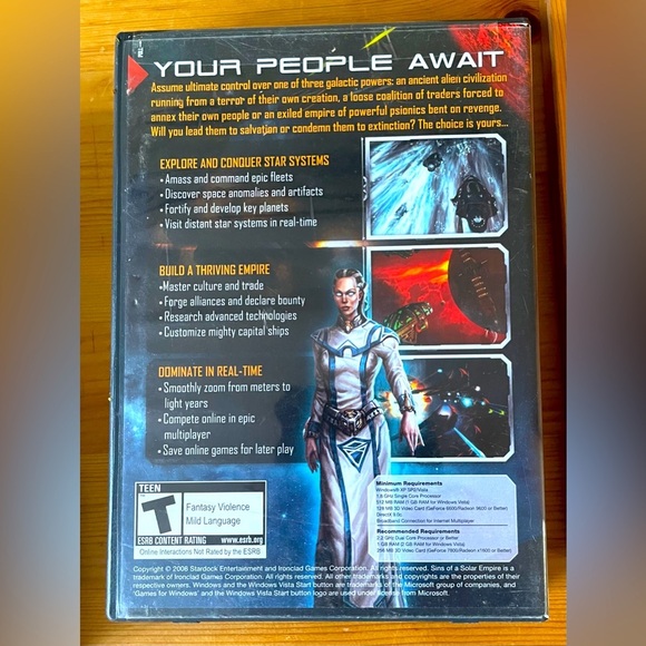 Sins of a SOLAR EMPIRE: PC DVD Game, 2008, Stardock - Picture 2 of 2